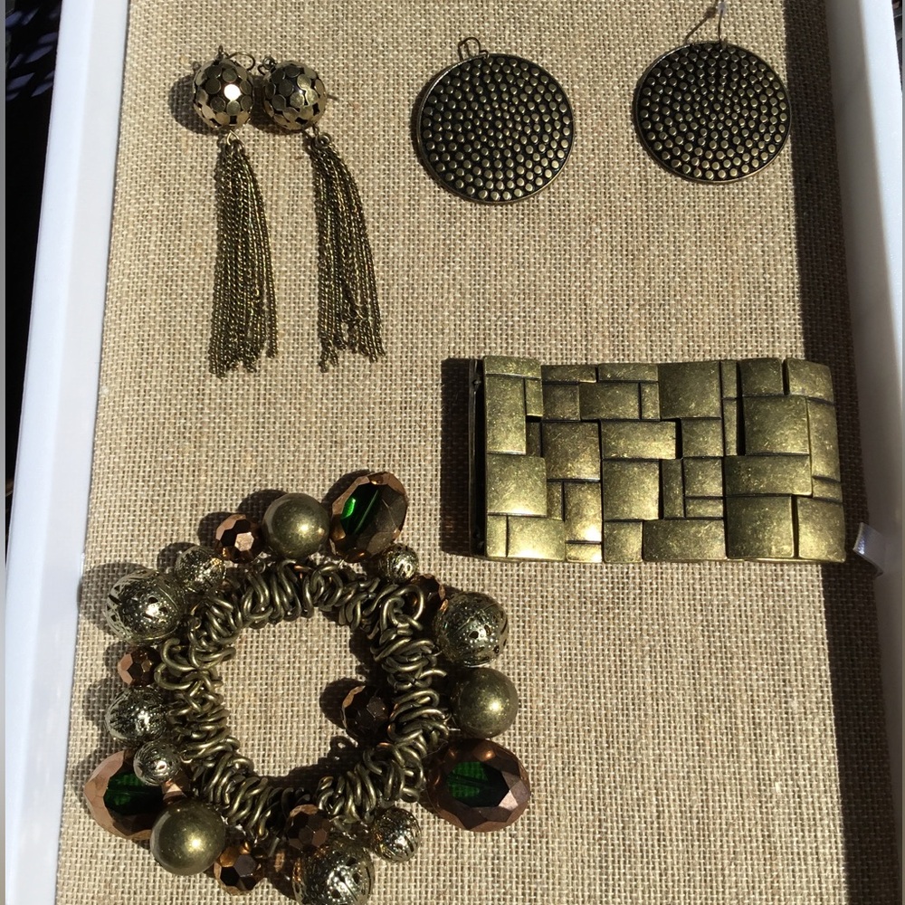 Cookie Lee Antique Brass Bracelets & Earrings